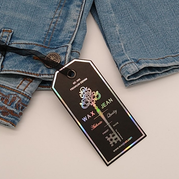 Wax Light Wash Mid Waist Boot Cut Jeans - Picture 7 of 9